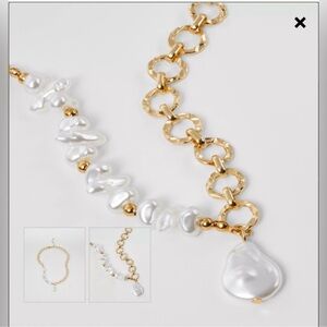 Ann Taylor mixed pearl and chain Necklace